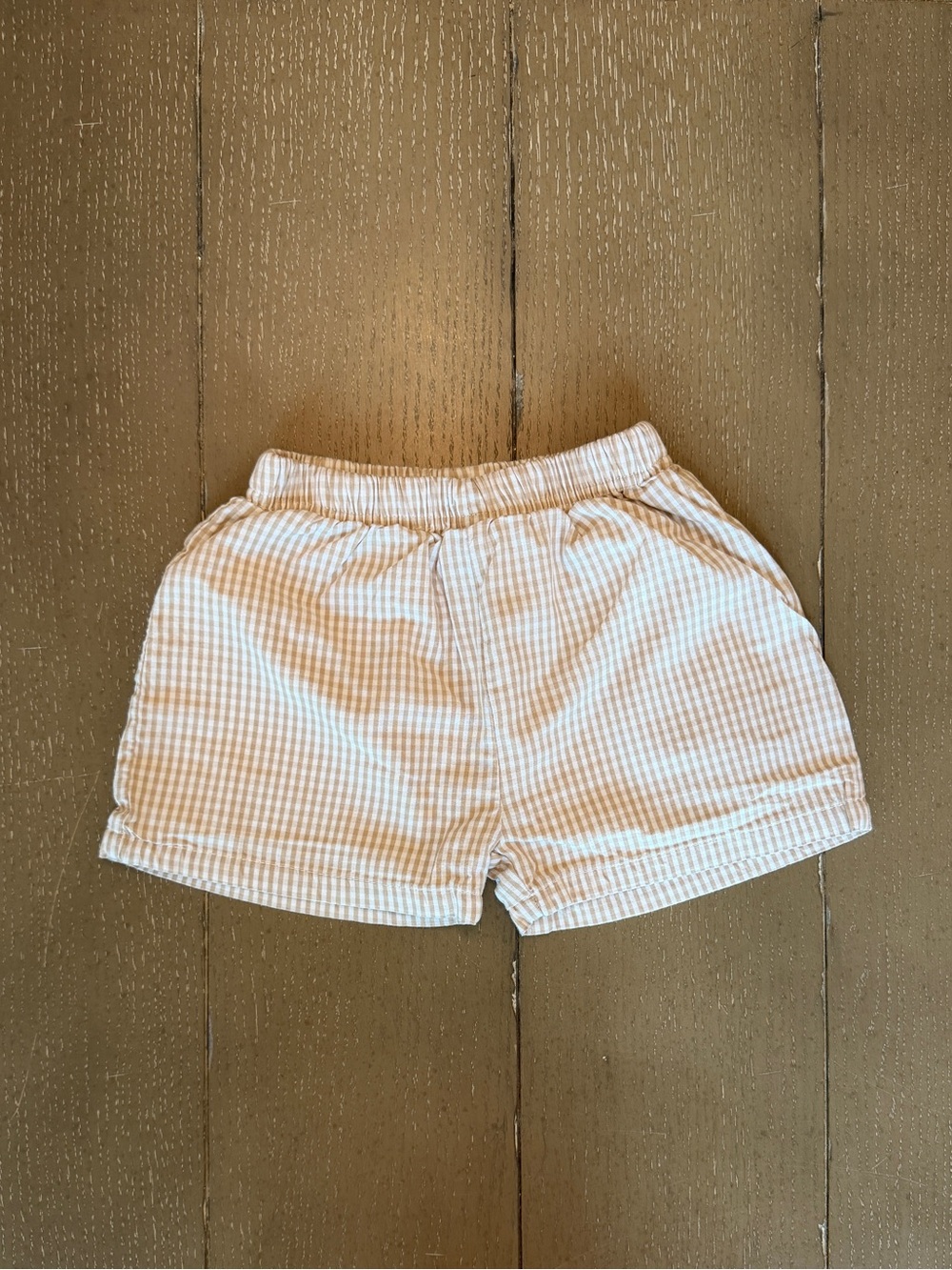 Cecil And Lou Boys’ Brown Gingham Cotton Pull-On Summer Shorts • Size 4T